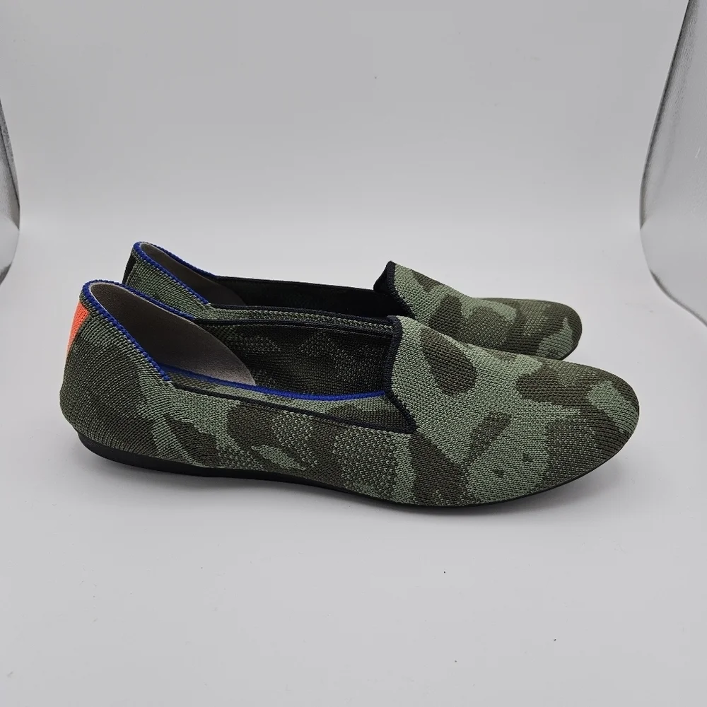 Rothys the Loafer in olive camo size 7.5